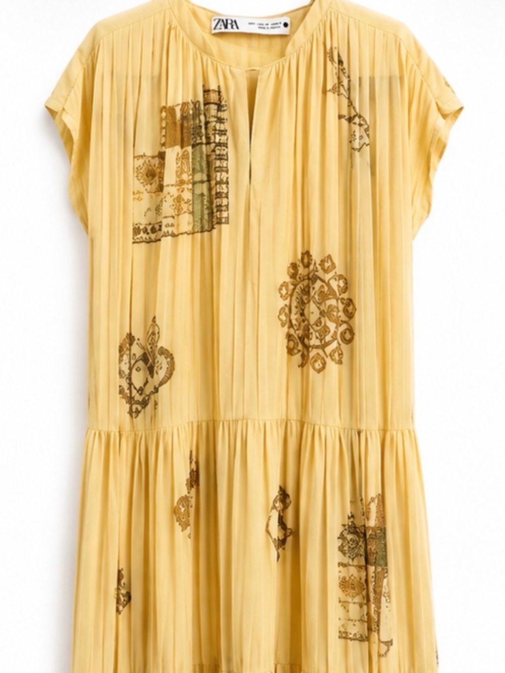 Zara Printed Pleated Maxi Dress – Size M